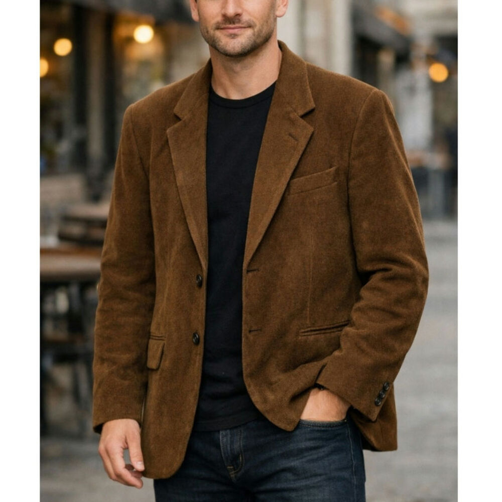 Claudio Morelli Blazer Men's Sz 42 Tall Long Brown Earthy Pockets Preppy Vintage